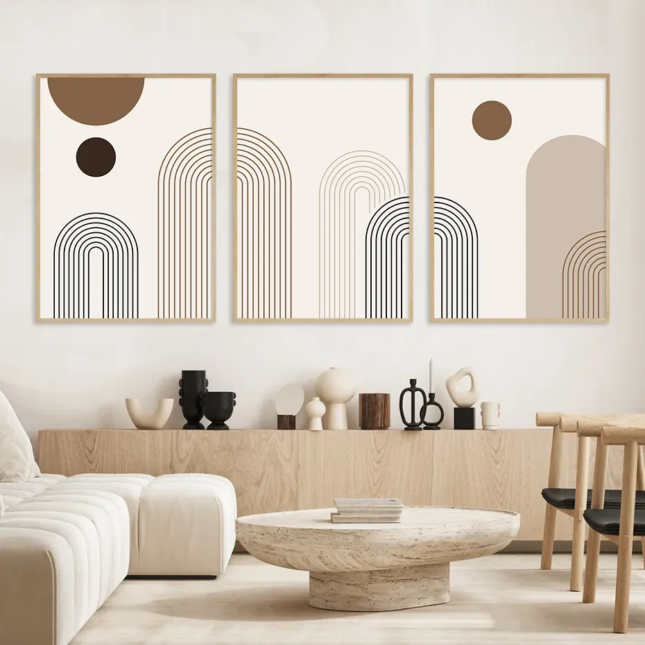 Scandinavian Abstract Aesthetic Wall Art Geometric Lines Canvas Oil Painting Posters Prints Home Bedroom Living Room Decor Gift