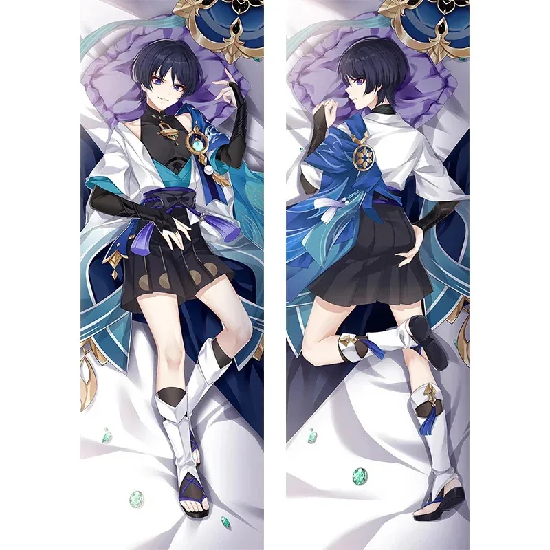 дакимакура игра Genshin Impact Dakimakura Wanderer обнимающая наволочка для тела подушка Dakimakura 150x50 см наволочка Scaramouche