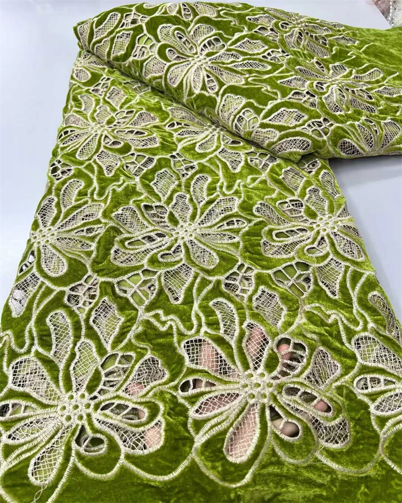 

Нигерийский гипюр, бархатная кружевная ткань для женщин, новейший африканский французский стиль, свадебное платье, материал для шитья