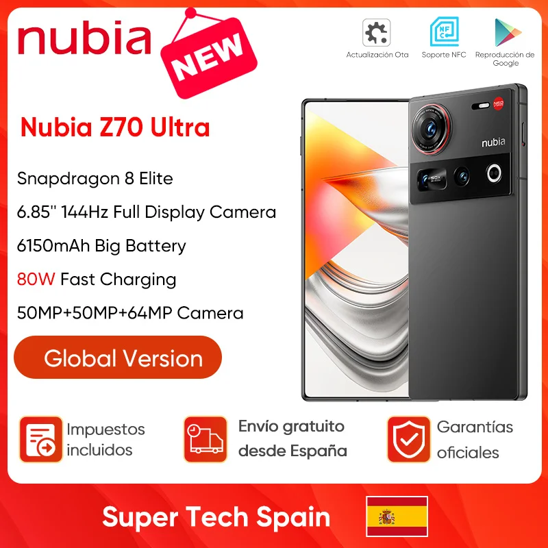 100% Original Nubia Z70 Ultra Smartphone 5G 6.85'' 144Hz Full Display Camera 6150mAh Battery IP68 Waterproof NFC Global Version