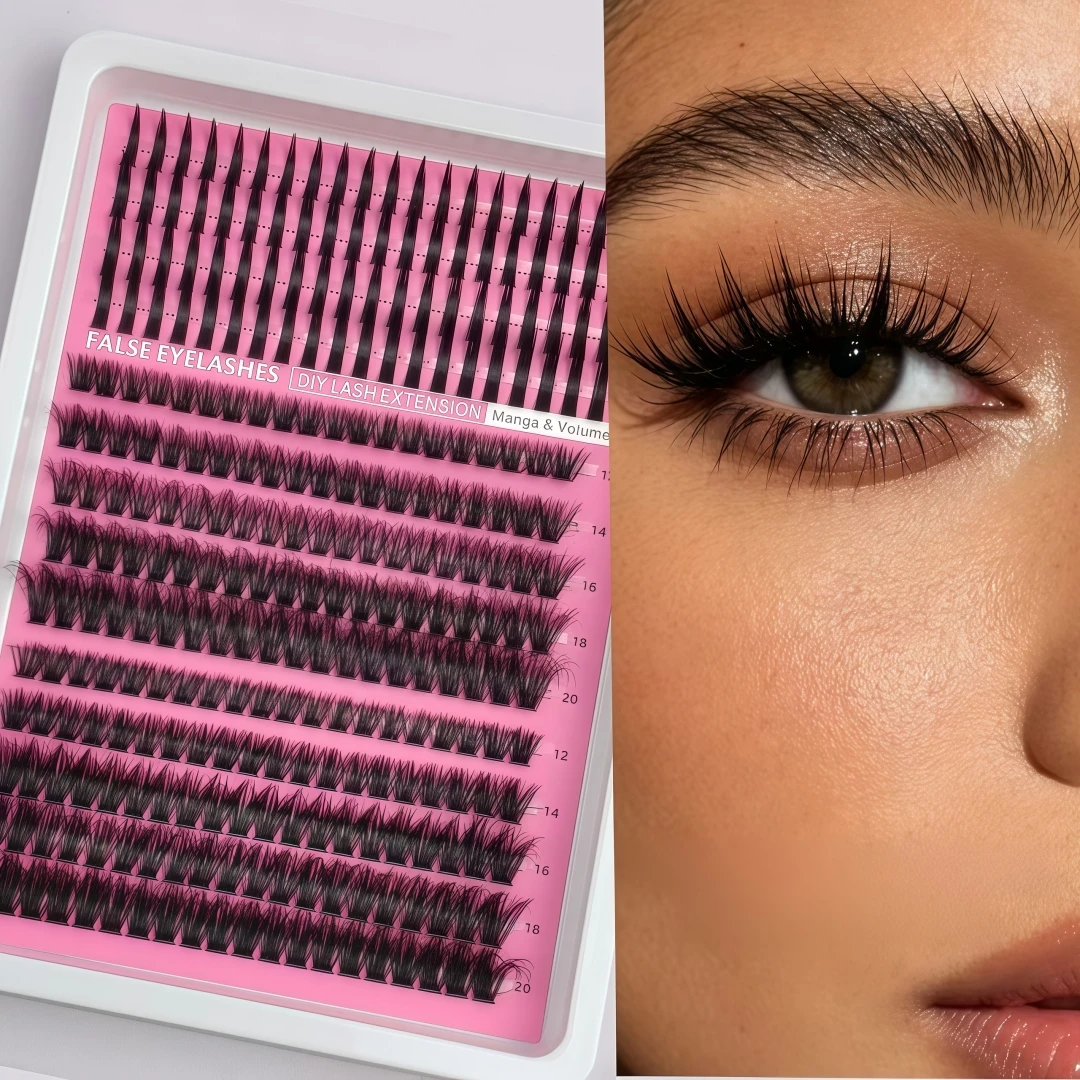 Neu eingetroffen: Europäisch-amerikanische, dichte, segmentierte DIY-Wimpern für den grenzübergreifenden Verkauf, große Kapazität, für die einfache Anwendung, simuliert natürliche Wimpern.