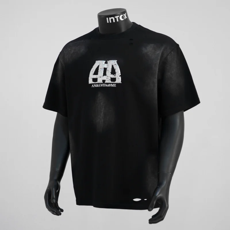 

Retro printed design short sleeved T-shirt for men's summer street fashion vintage design loose casual men's clothing