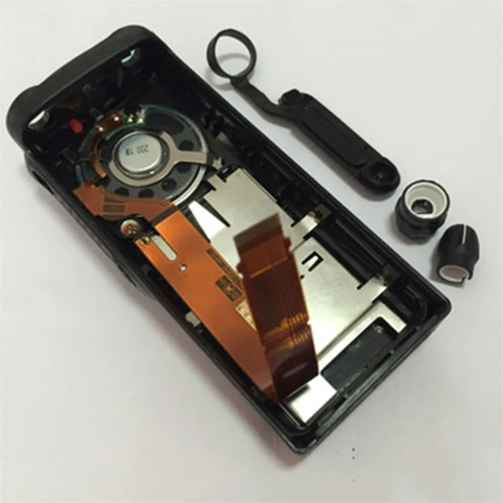 Replacement Front Case with Speaker + Flat Flex Cable + Knob Cap For GP328 GP340 HT750 PRO5150 Walkie Talkie Parts