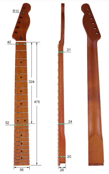 Roasted maple electric guitar neck 22 products ox bone pillow neck modified electric guitar handle DIY