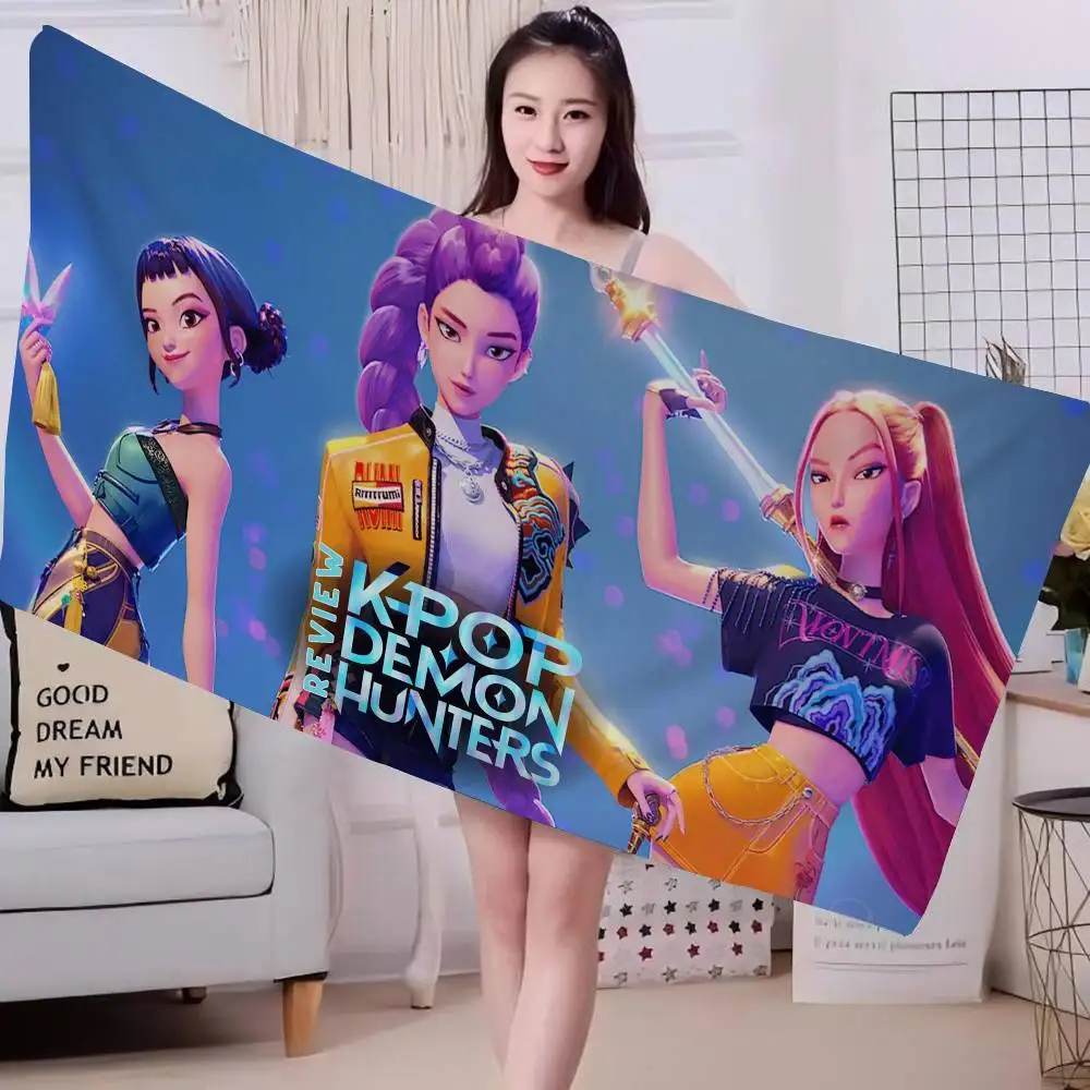 KPop D-Demon H-Hunters مناشف الشاطئ منشفة استحمام ساونا السفر سبا ستوكات سريعة الجافة ملحقات الصالة الرياضية ديكور غرفة لطيف