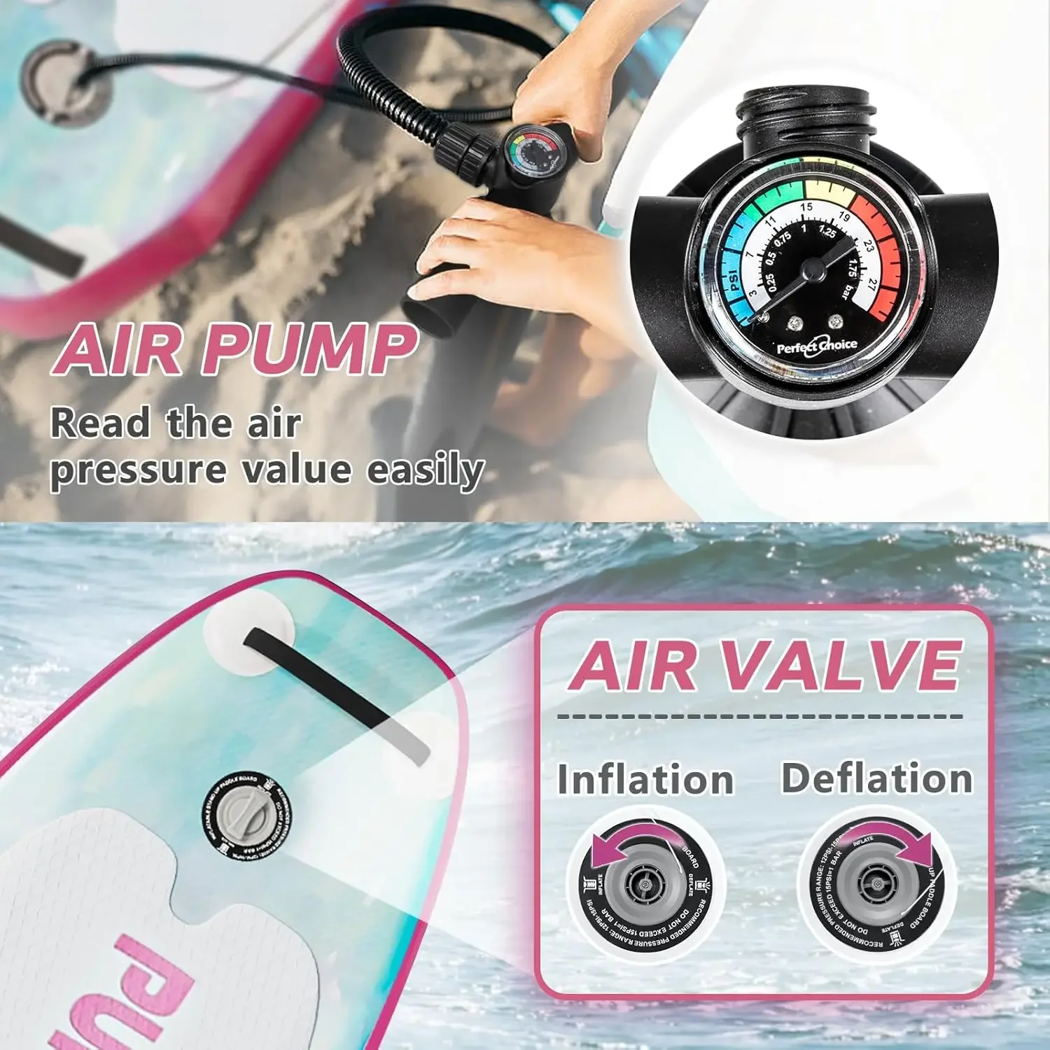 [عالية الجودة، صفقة ساخنة! ]لوح مجداف قابل للنفخ للبالغين، لوح مجداف واقف 10.6 بوصة مع ملحقات SUP الممتازة وحقيبة حمل