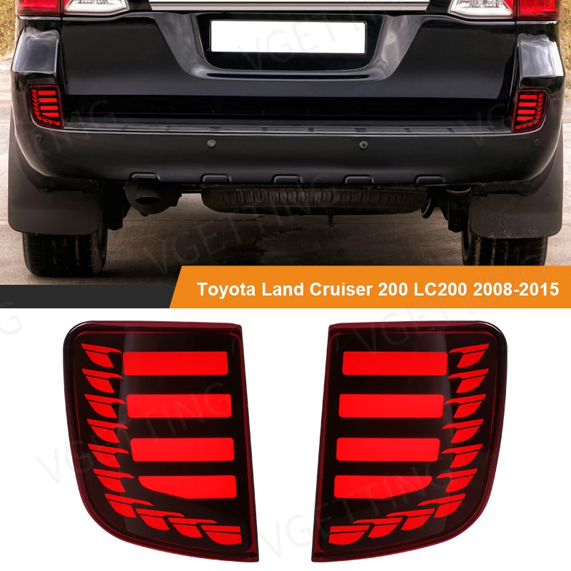 Per Toyota Land Cruiser LC200 2008 - 2015 LED paraurti posteriore riflettore avvertimento luce freno indicatori di direzione fendinebbia accessori