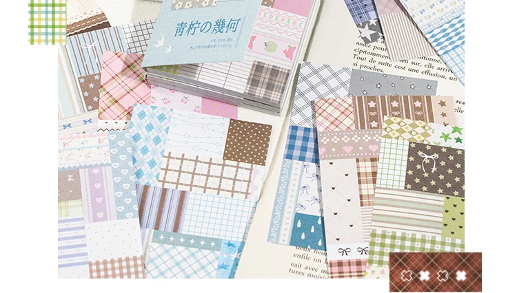 JIANQI 30 Blatt Kreatives Gitter-Stanzsticker-Buch DIY Dekoratives handgemachtes Scrapbooking-Material Tagebuch Album Bastelbedarf – Detail 6