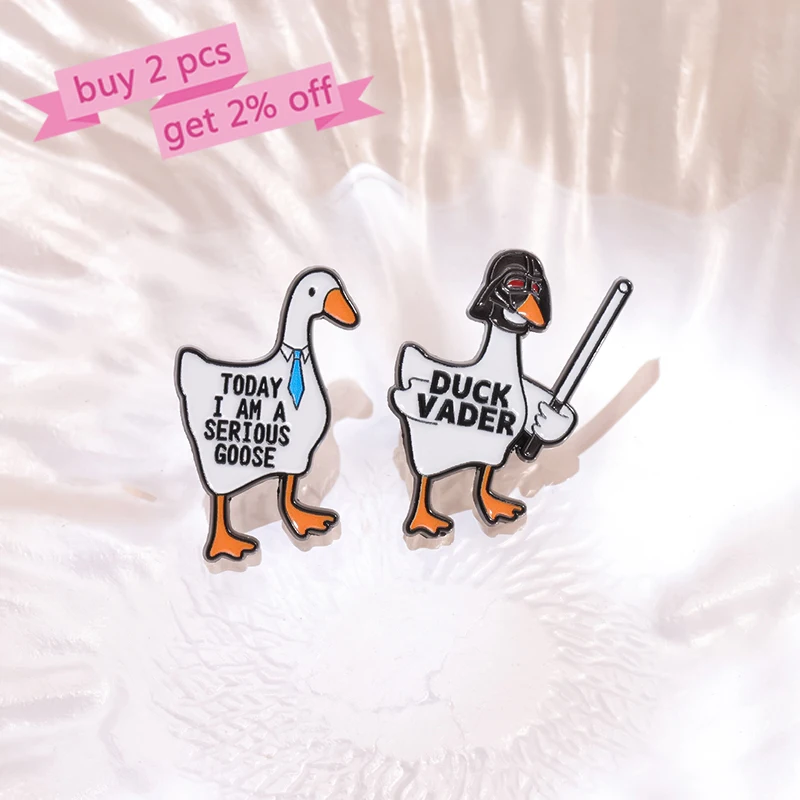 Today I Am A Serious Goose Enamel Pins Custom Funny Goose Brooches Lapel Badges Animal Jewelry Gift for Friends