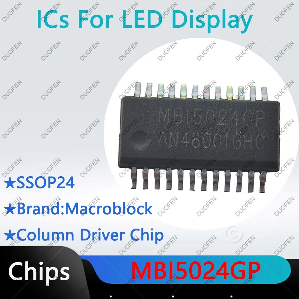 MBI5024GP，MBI5124GP，MBI5024GF，MBI5153GP，MBI5253GP，JXI5020GP，MBI5268GP，Column driver chips for LED display