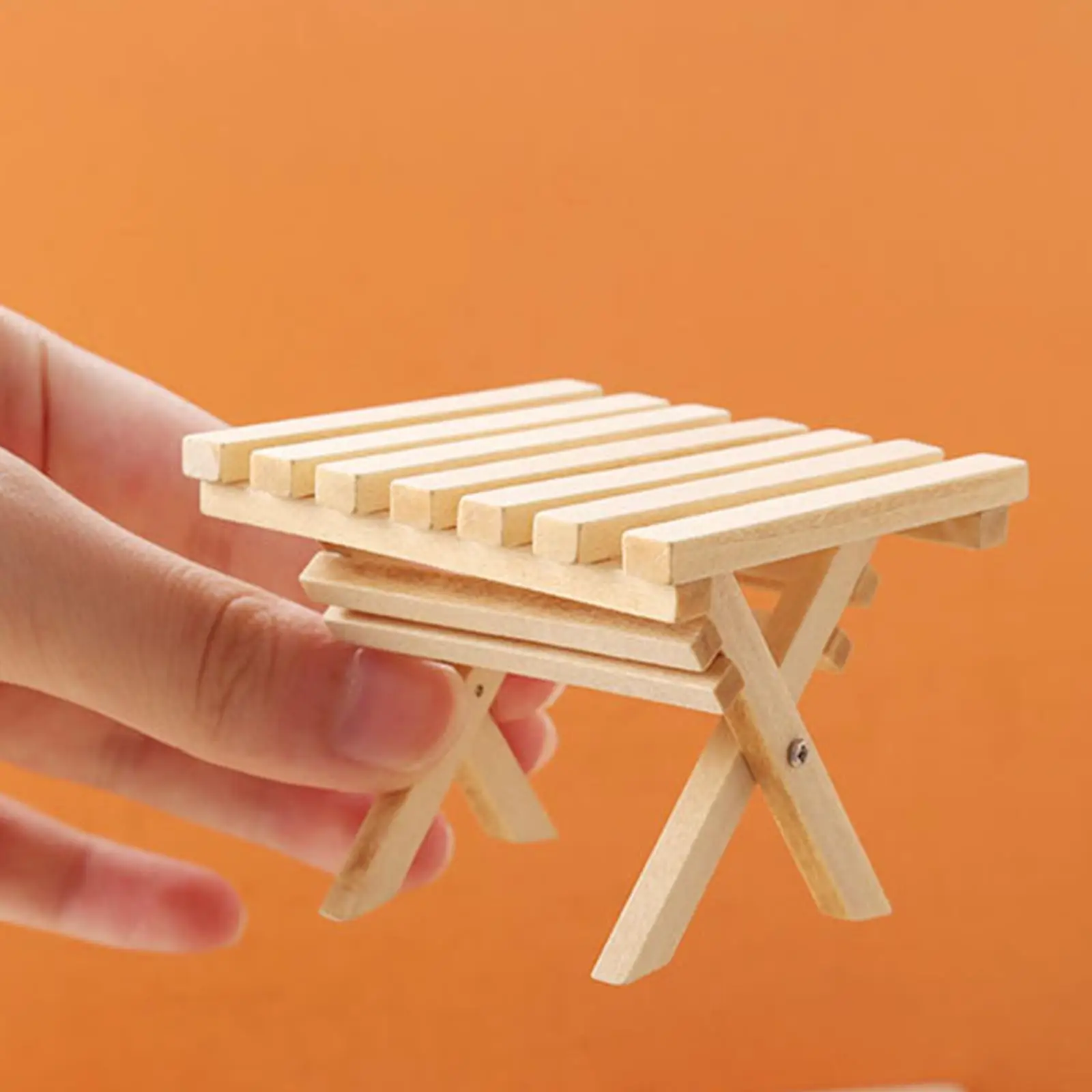 1 12 โมเดลตุ๊กตาจิ๋ว โต๊ะพับได้ เฟอร์นิเจอร์จำลองไม้ สำหรับตกแต่งบ้าน DIY อุปกรณ์เสริม