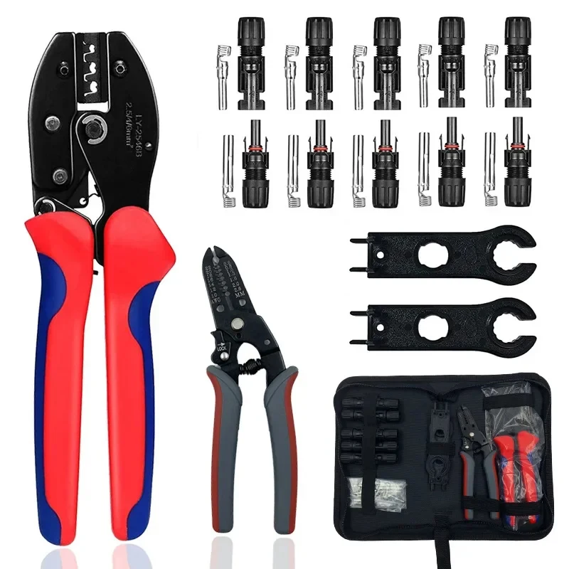 Solar Crimping Tool for 14-10AWG Solar Panel PV Cable Solar Crimper Photovoltaic Crimping Pliers Connector Terminal Wrench