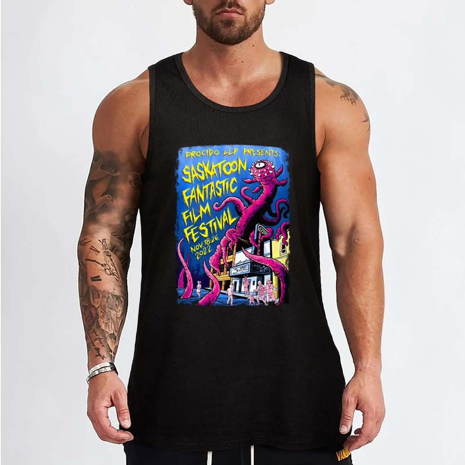 Saskatoon Fantastic Film Festival 2022 Tank Top t shirt bodybuilding singlet for men bodybuilding t-shirt