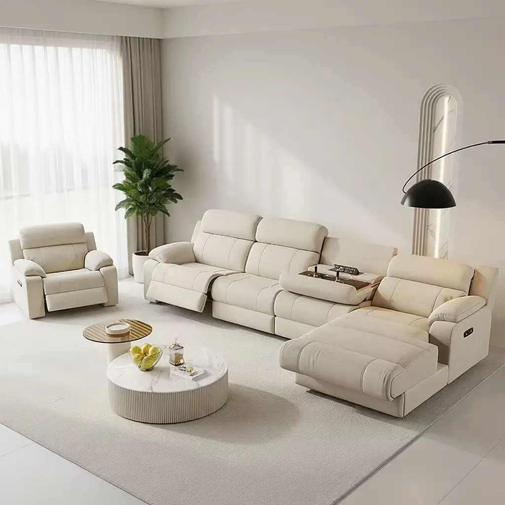 Modern Fabric Power Reclining Sofa 3 Seater Couch With USB Ports Living Room Furniture Set Wholesale Electric Recliner Sofa