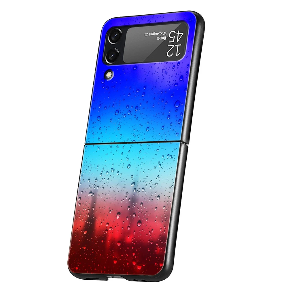 Gradient Color Water Hard PC Phone Case For Samsung Galaxy Z Flip 6 5 4 Black Cover For Galaxy Z Flip 3 Foldable Shockproof Capa – Detail 1