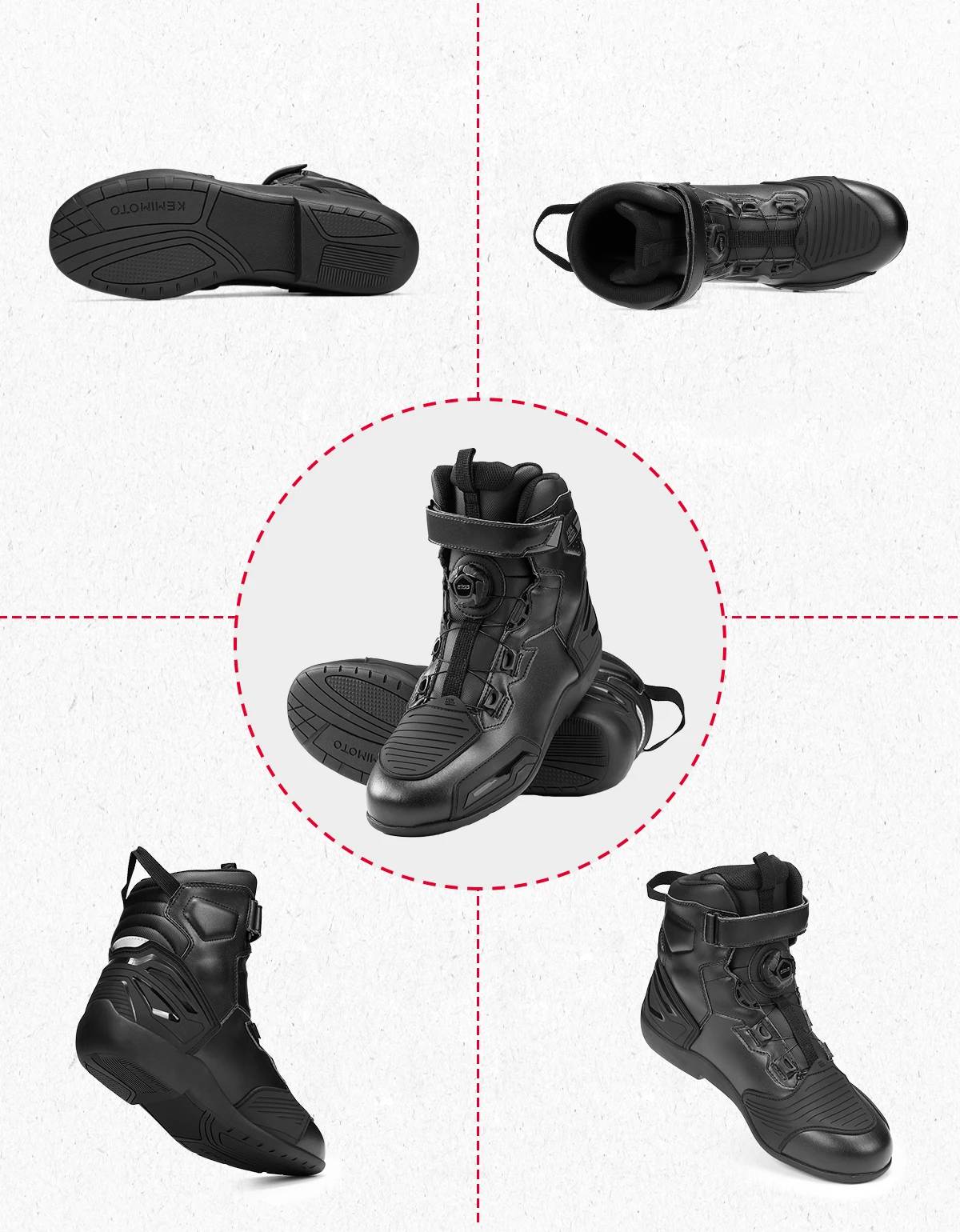Motorcycle Riding Shoes Waterproof Short Boots for Men Comfortable Lining Ankle Protection Anti-Slip Motocross Off-Road Boots view 5