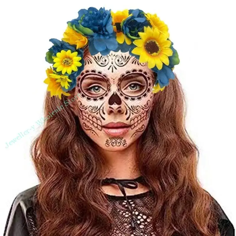 R7UF Halloween Flower Hairband for Women and Girls Elegant Photography Accessory
