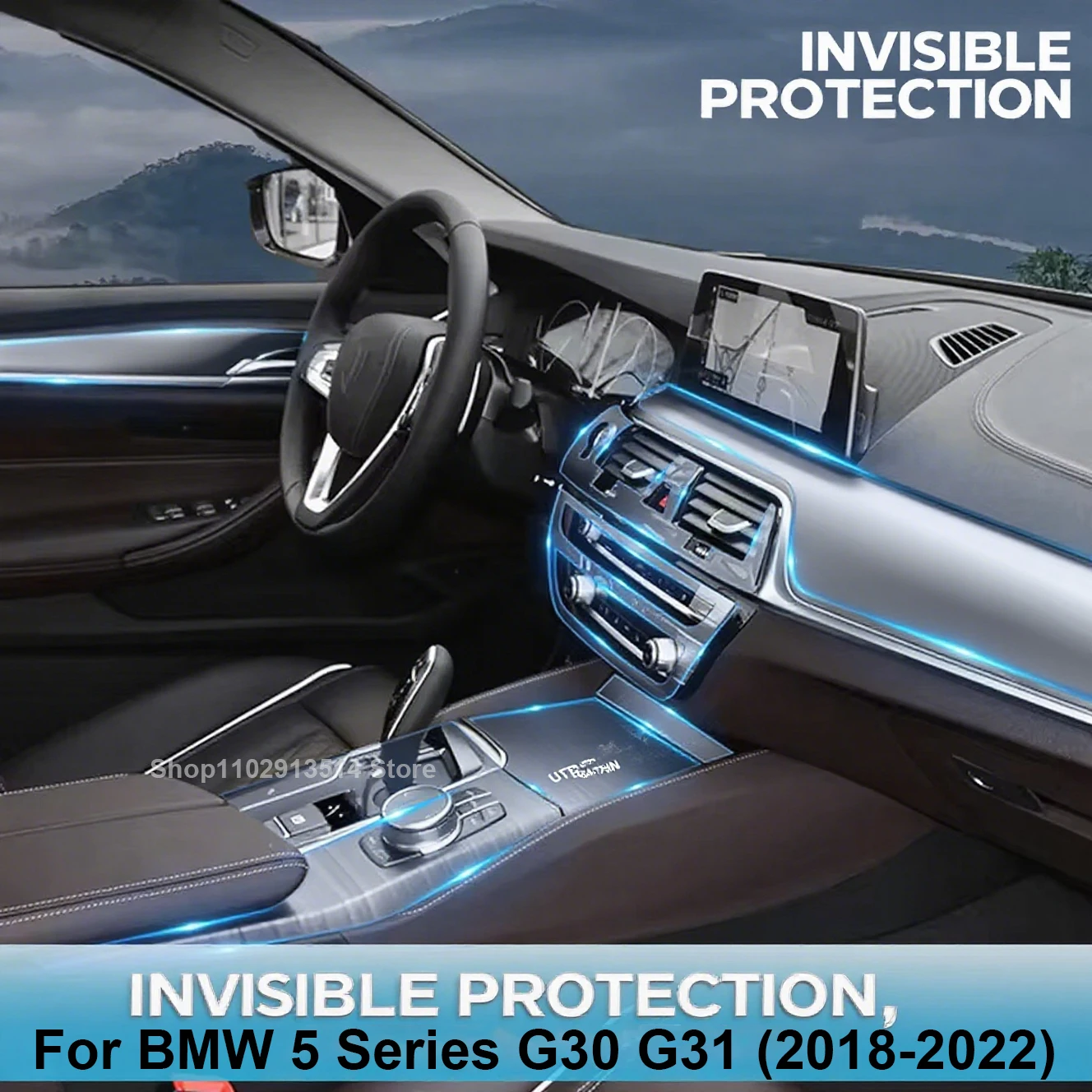 

Repair Sticker For BMW 5 Series G30 G31 (2018-2022) Car Interior Center Console Transparent TPU Protective Film