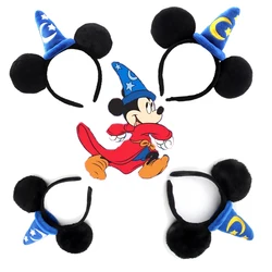 2024 Mickey Mouse Plush Magic House Disney Headwear Cosplay Decoration Christmas Party Cloth Hair Band Adult/Children