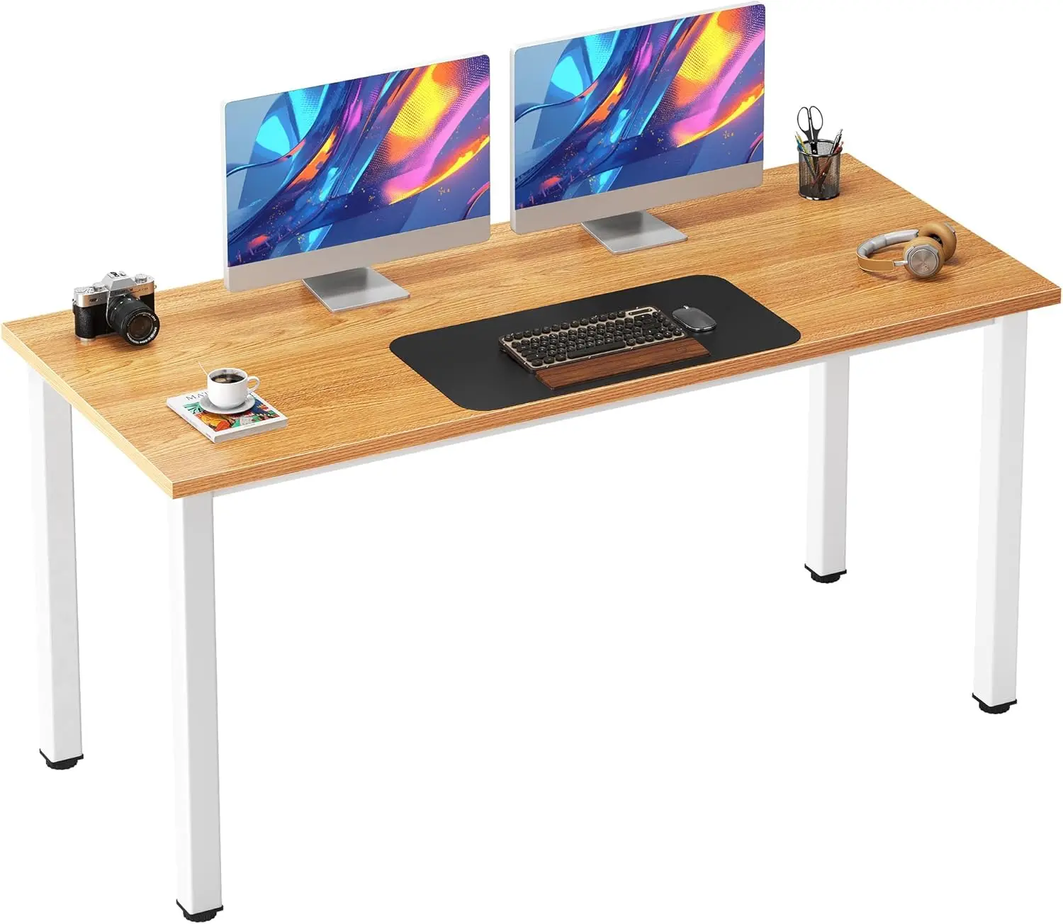 54.3 Inch Large Computer Desk, Modern Simple Style Desk for Home Office, Basic Writing Table for Study Student,USA