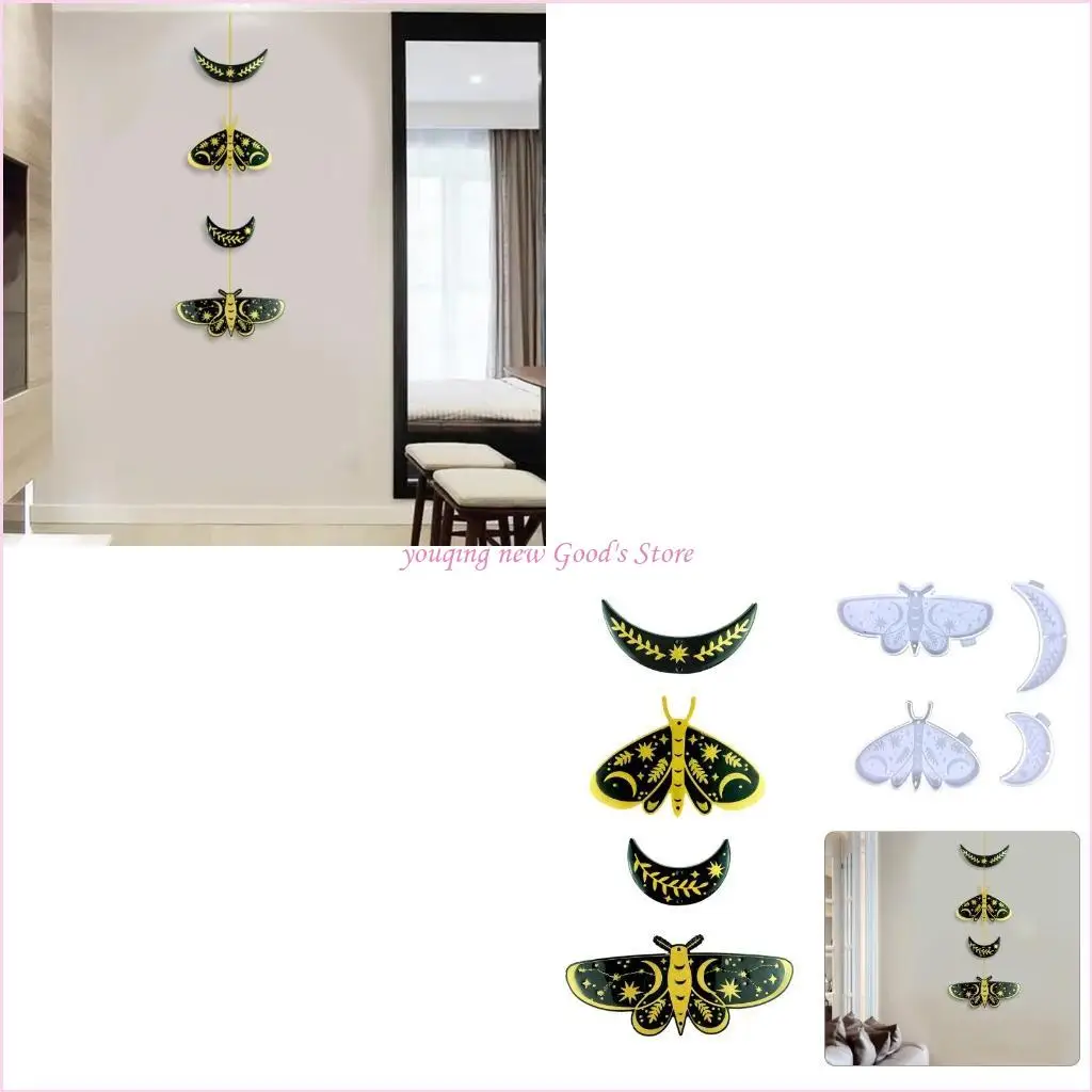 

57QA Форма для литья ювелирных изделий для бабочки и луны, силиконовая форма для подвески, подвесной домашний декор