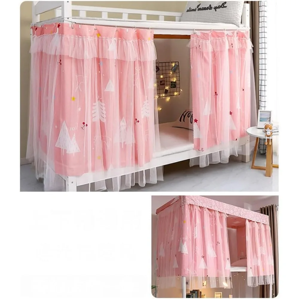 Bottom Bunk Curtains Single Tent Curtain Blackout Drapes Dustproof Dormitory Bed Canopy Students Shading Bedding