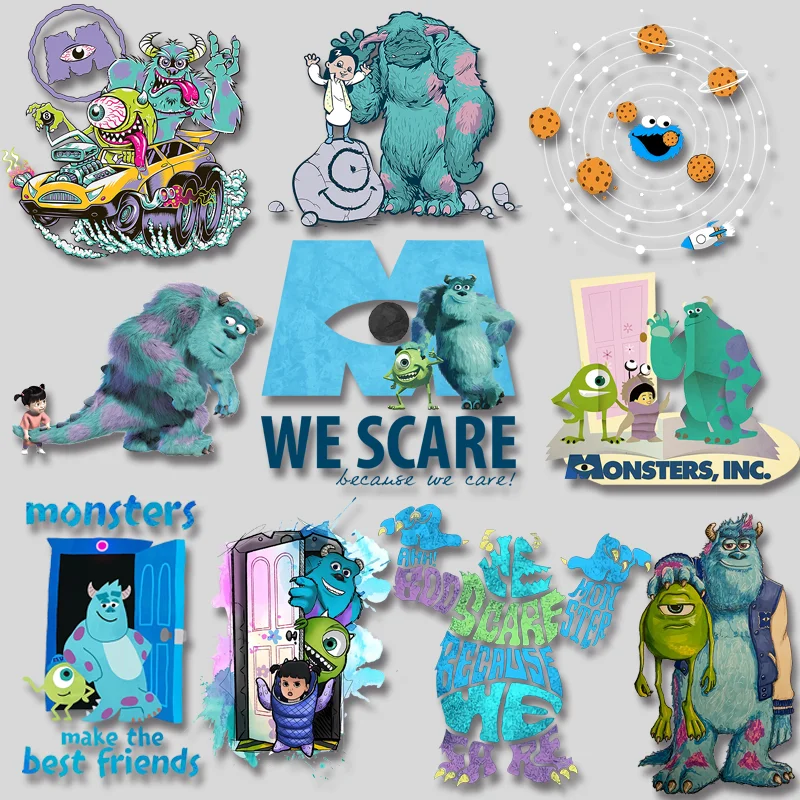 Disney Film Monsters, Inc. Stage Immagini Stampate Da Stiro Vinile Toppe E Stemmi Adesivi di Trasferimento Termico Applique Su Vestiti Petto