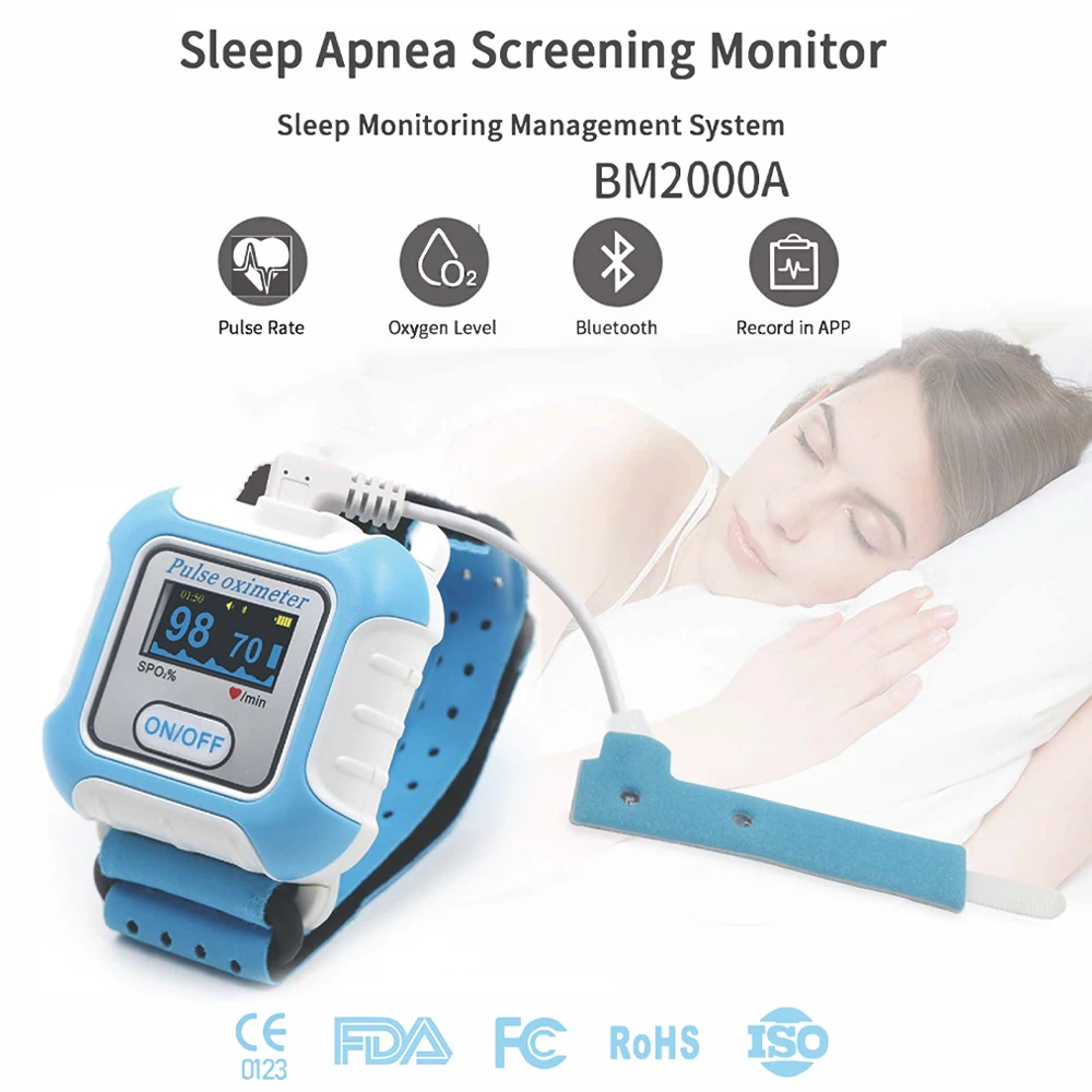 Sleep or Apnea Respiratory Monitoring Apnea and Hypopnea Monitoring PR SpO2 BT 4.0 Supported BM2000A with App