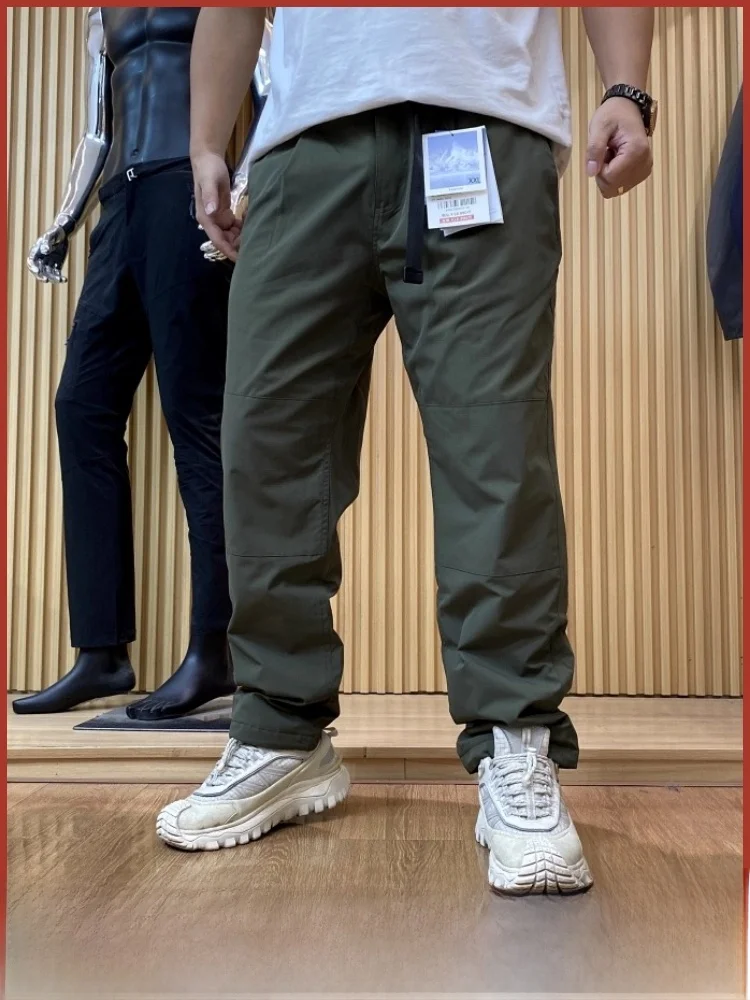

Мужские повседневные брюки Thiened для улицы, водонепроницаемые, впитывающие тепло, зимние брюки для отдыха с поясом, прямые брюки из полиэфирного волокна