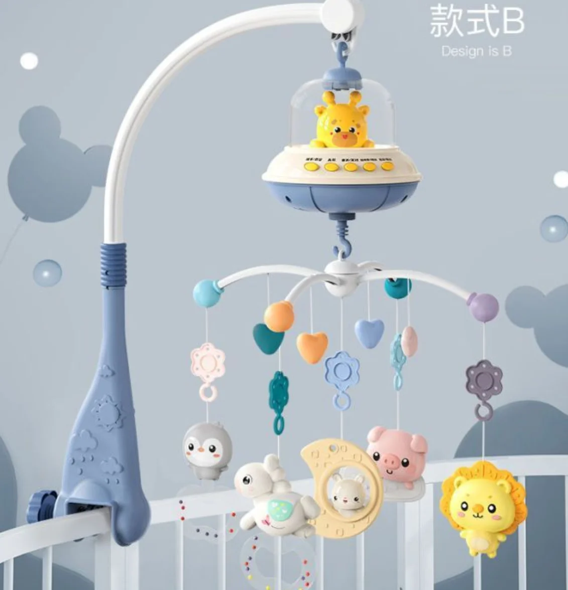 Musical Baby Crib Mobile with Lights Music Projection for Infants Remote Control Crib Toys for Newborn Baby Mobile for Crib Toys