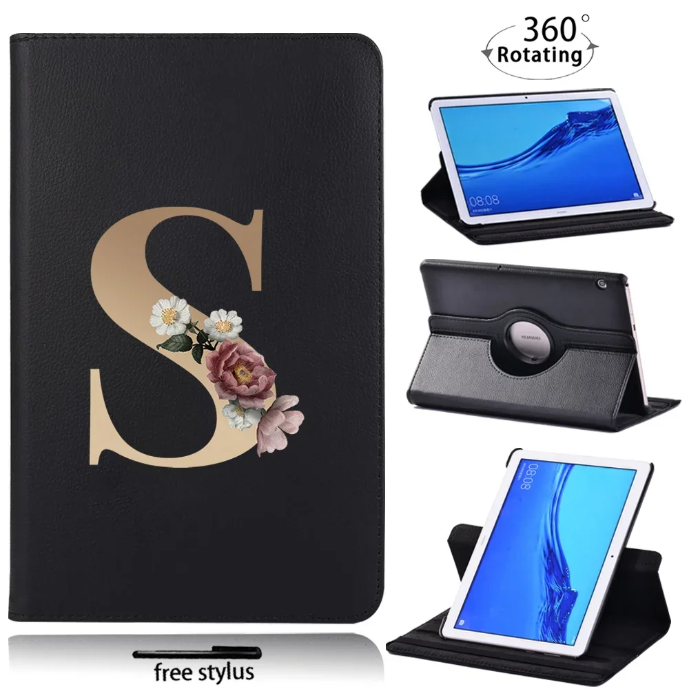 Funda para tableta Huawei MediaPad T5 10 de 10,1 pulgadas/MediaPad T3 10 9,6 pulgadas 360 funda anticaída giratoria + lápiz óptico gratis