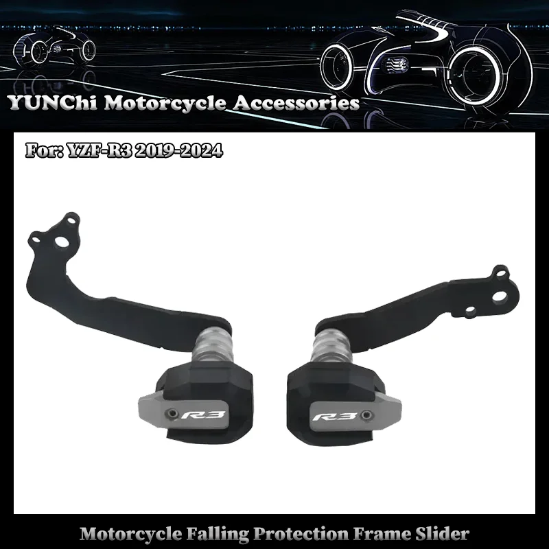 

Motorcycle Falling Protection Frame Slider Fairing Guard Crash Protector For YAMAHA YZFR3 / YZF-R3 2019-2024