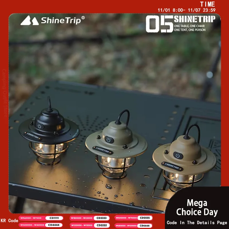 

Shine Trip Outdoor Vintage Small Drip Light, Ambient Light, Camping Light, LED Camping Pendant Light, USB Rechargeable Light