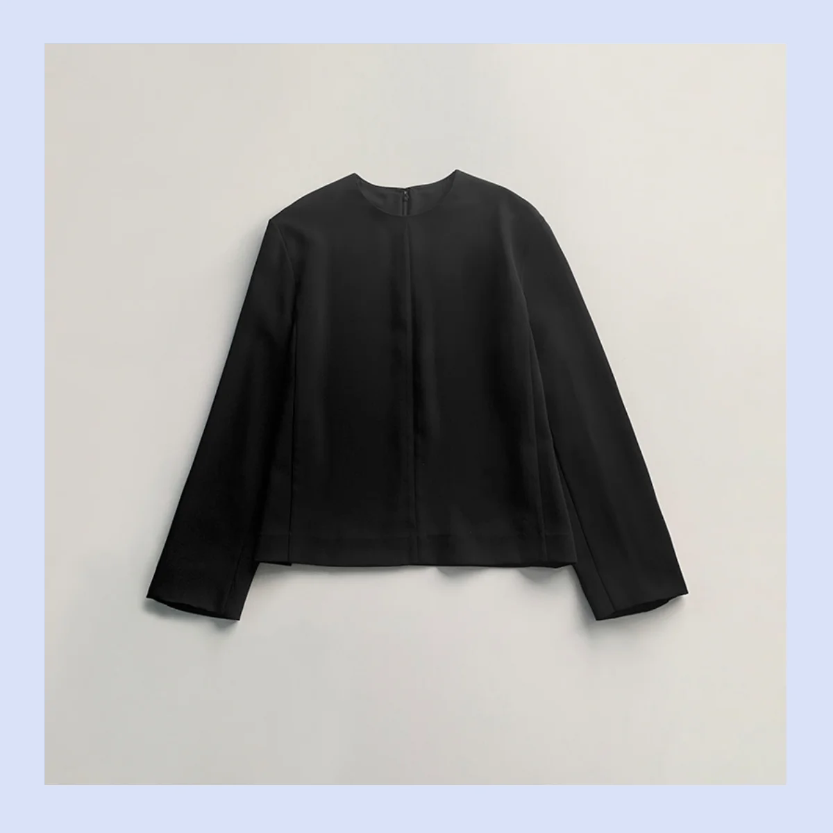 

Early spring 2026 Nordic niche minimalist style acetate series black loose and wide round neck top