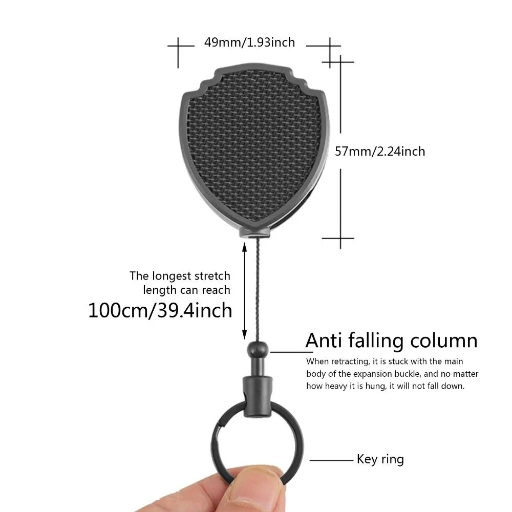 Outdoor Multifunctional Anti-Lost Easy Pull Cards Lanyard Retractable Keychain ID Badge Carabiner Keys Holder