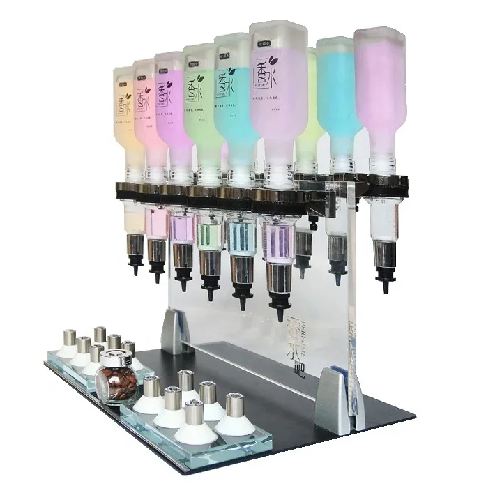 Manual 12 bottle perfume dispenser bottle filling machine perfume bar perfume vending machine