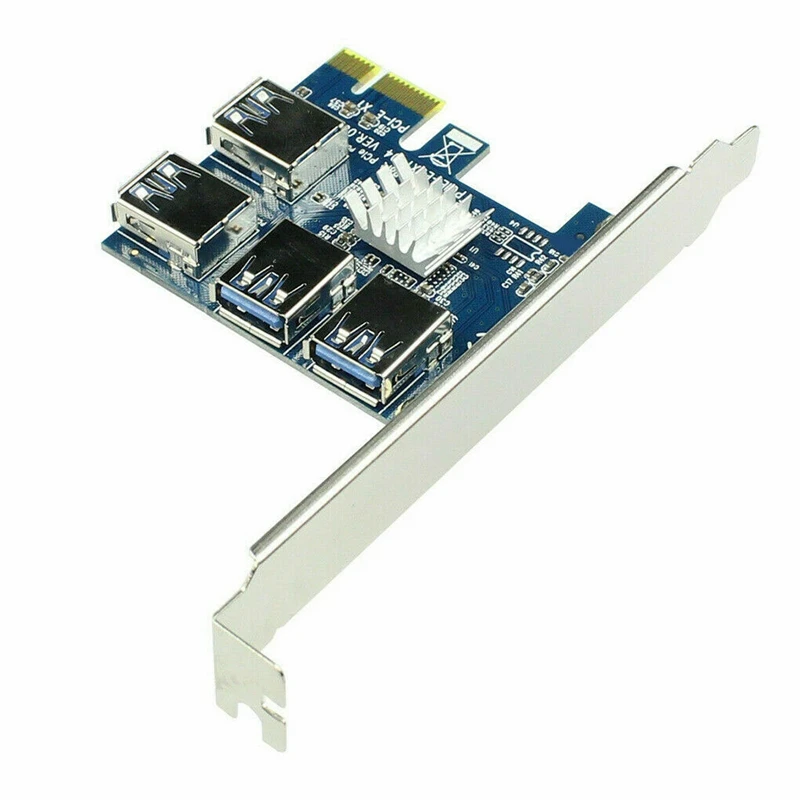 PCIE PCI-E PCI Express Riser Card Riser Card PCI-E to PCI-E Riser Card 1X to 16X 1 to 4 слота USB 3.0 Адаптер концентратора-умножителя