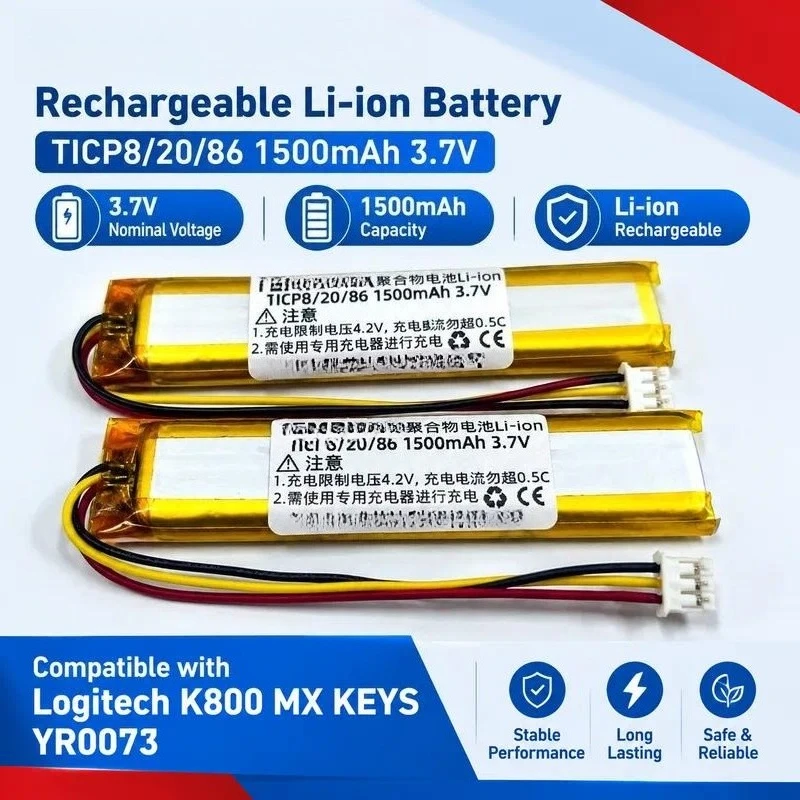 802085P Wireless Keyboard Battery For K800 MX KEYS YR0073 Replacement Rechargeable Li-ion Power Cell