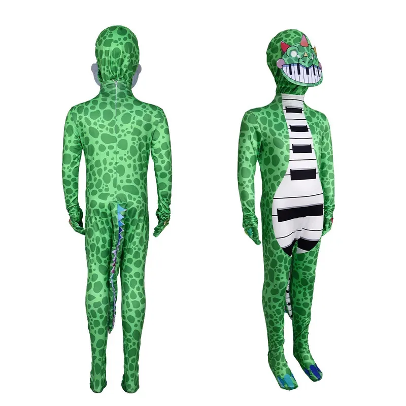 Nuevo 2025 Halloween boca azul monstruo Cosplay disfraces de amapola tiempo de juego mono verde dinosaurio León Carvinal niños P eqs9X