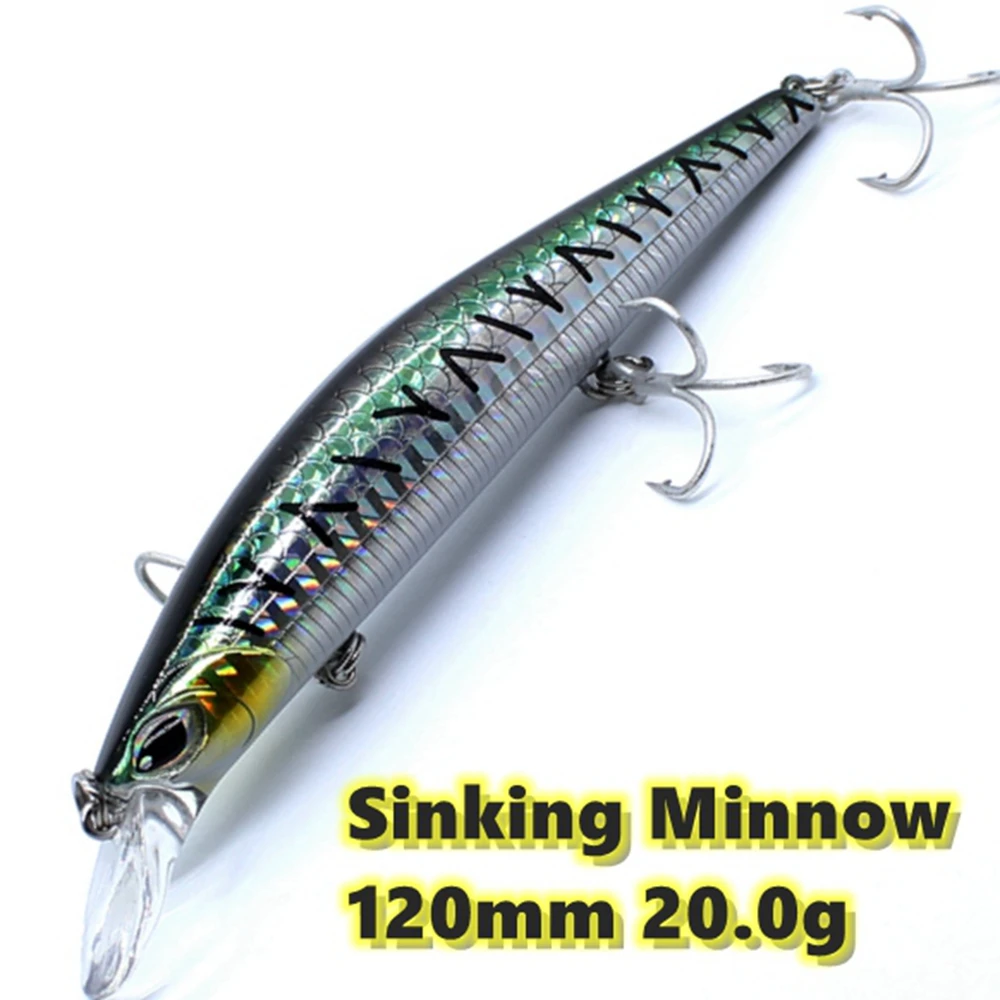 

Sinking Minnow 120mm 20.0g Hard Bait Jerkbait Wobbler Lure Magnet Weight Transfer 1PC Wire Through For Sea Boat Fishing Tackle