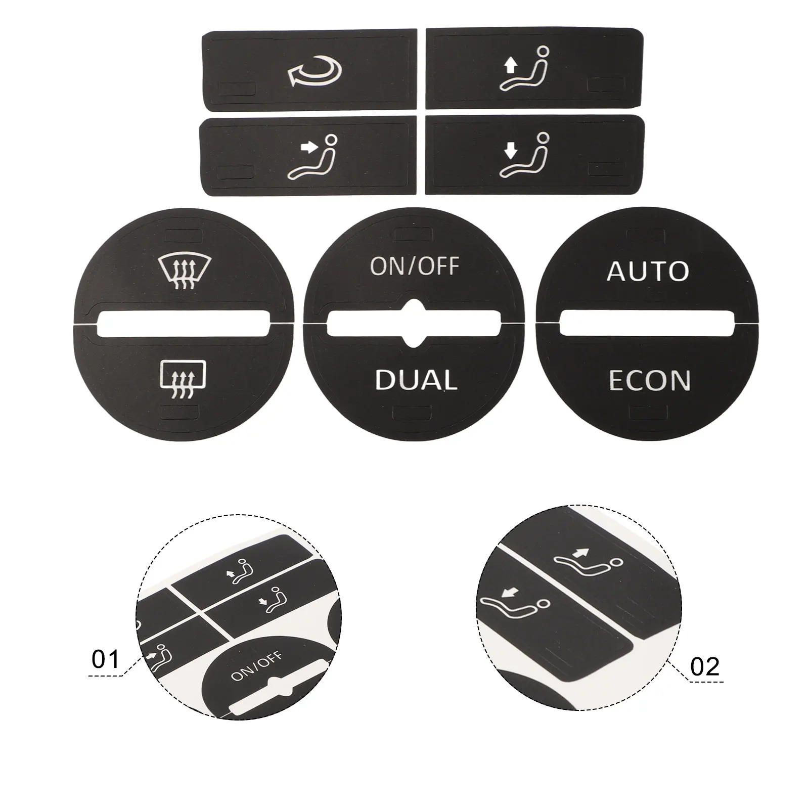 For GOLF Mk5 2004-2008 For PASSAT 2005-2010 Air Condition AC Climate Control Worn Peeling Button Repair Decals Stickers PVC