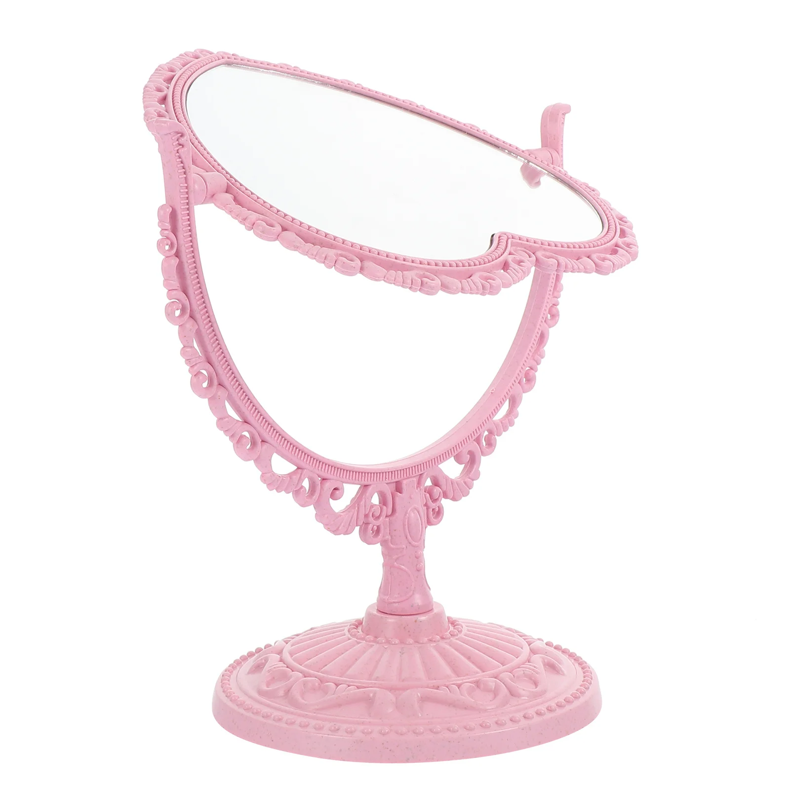 Specchio per trucco vintage bifacciale da 2 pezzi Specchio da tavolo creativo a forma di cuore Design elegante Base stabile Regalo perfetto per le ragazze