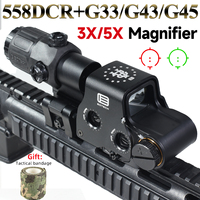 EOTECH 558 DCR Green Red Dot Holographic Sight W/ G33/G43/G45 3X 5X Magnifier Airsoft Hunting Fit 20mm Rail Mounts & QD Lever