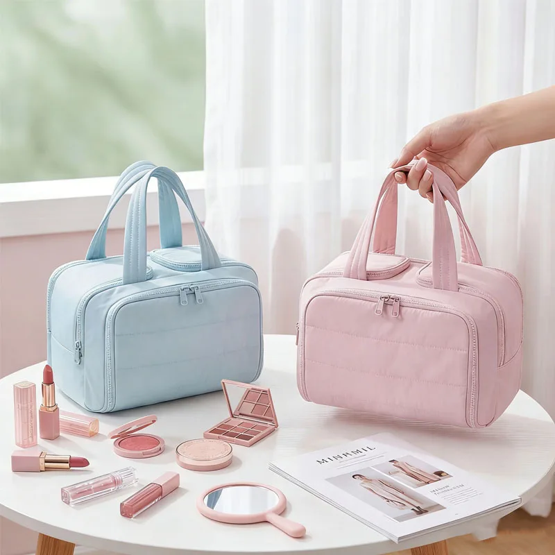 Large Capacity Cosmetic Bag Female Travel Wash Handbag Bathroom Partition Shower Makeup Pouch Waterproof Toiletries Organizer