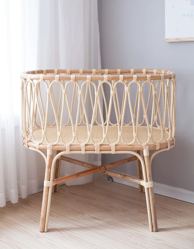 New Design Rattan Furniture Round Crib for New Born Baby