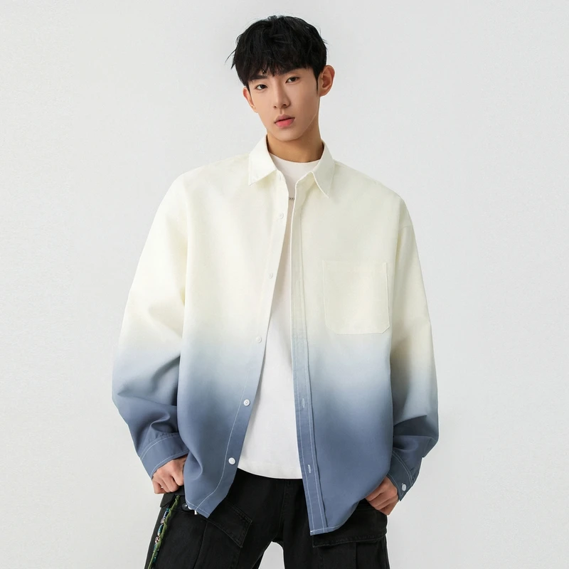 

Мужская повседневная рубашка с длинным рукавом Adient Color, новая весенняя коллекция, модный бренд, премиум-качество, свободный крой, из полиэфирного волокна