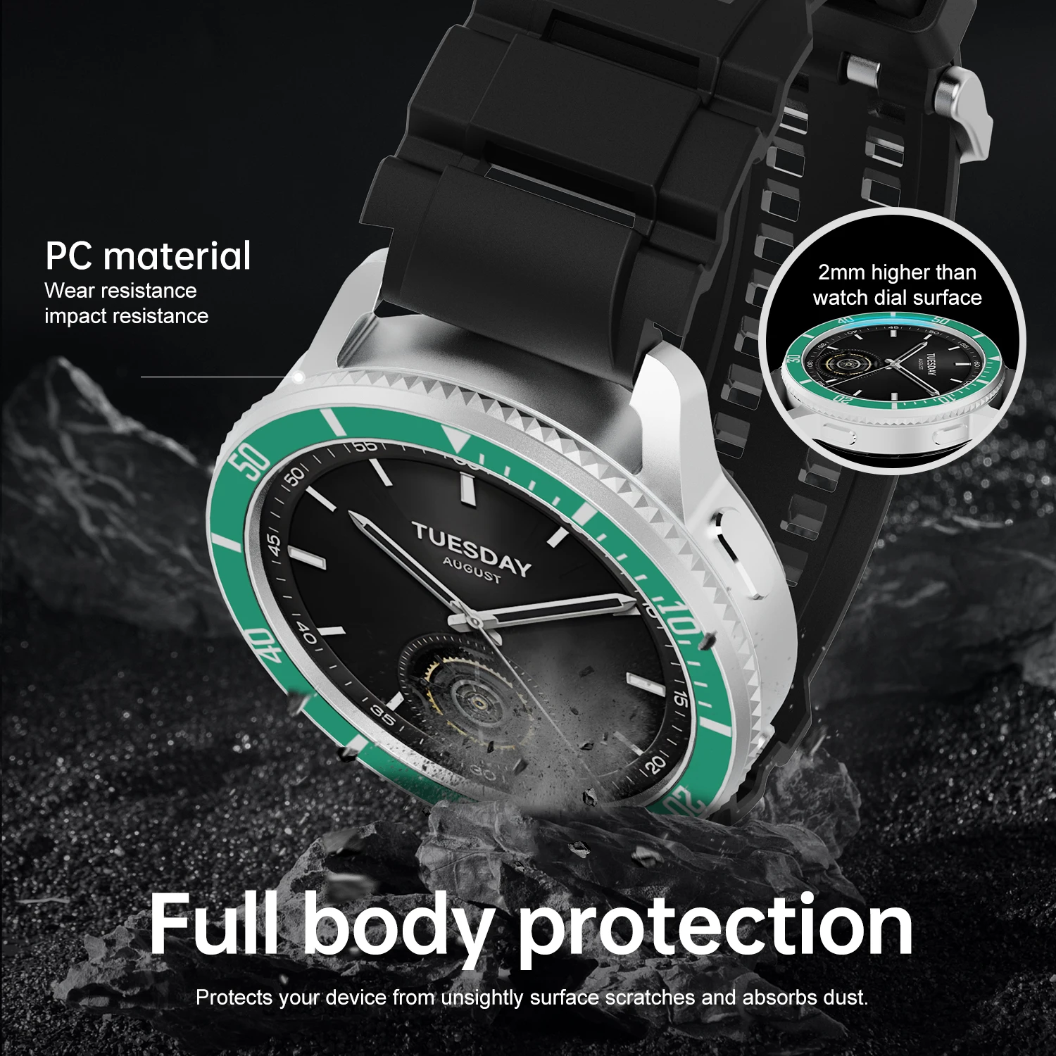 SIKAL TPU funda de parachoques antiarañazos a prueba de golpes Protector de pantalla cubierta bisel de repuesto para Xiaomi Watch S3 funda de reloj inteligente