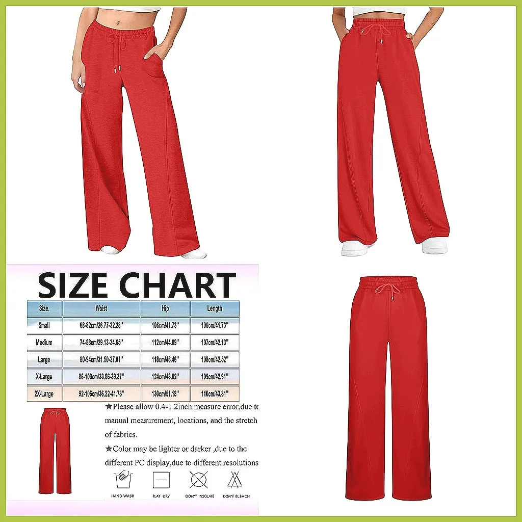 

Oversized High Waisted Sweatpants for Women, Baggy Flared Leg with Drawstring Waist
