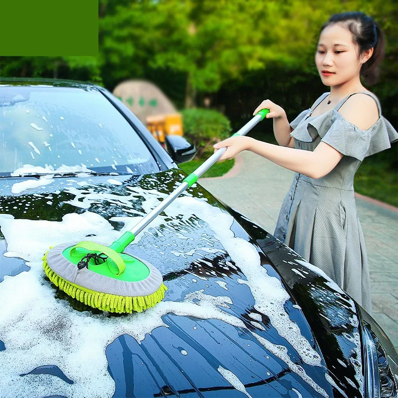 

Car Washing Mop Three Section Telescopic Handle Special Brush Soft Bristle Cleaning Car Washing Tools Without Leaving Water Mark