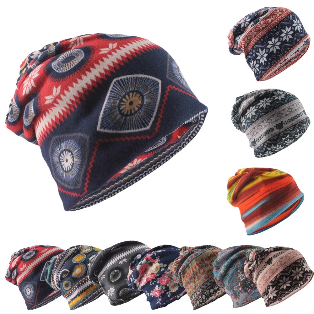 Gorros cálidos de moda para mujer, gorro Skullies para niñas, sombreros deportivos para baile al aire libre, gorros florales casuales, otoño y